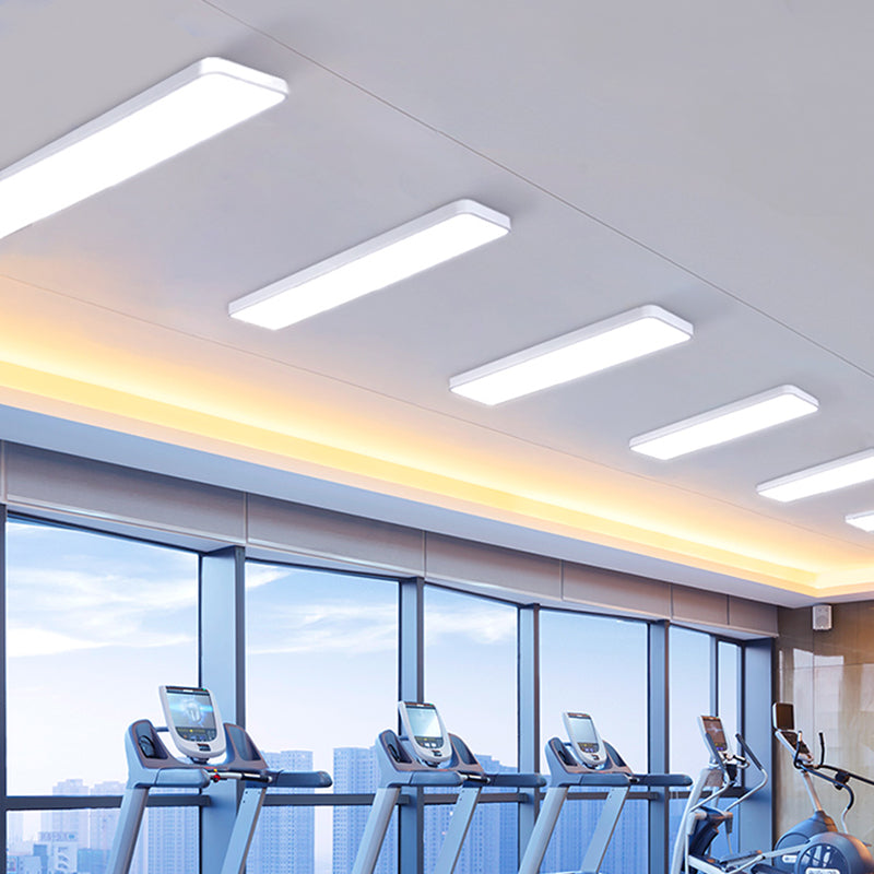 Office Ceiling Mounted Light Modern LED Flush Light with Rectangular Acrylic Shade Clearhalo 'Ceiling Lights' 'Close To Ceiling Lights' 'Close to ceiling' 'Flush mount' Lighting' 2467658