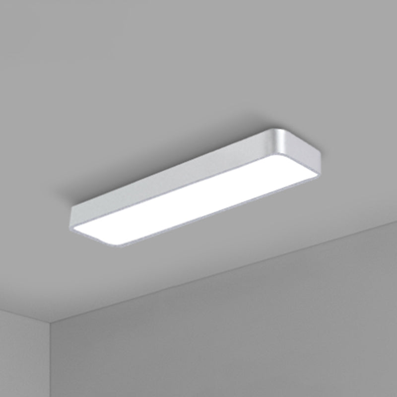 Office Ceiling Mounted Light Modern LED Flush Light with Rectangular Acrylic Shade Silver Small 35.5" Clearhalo 'Ceiling Lights' 'Close To Ceiling Lights' 'Close to ceiling' 'Flush mount' Lighting' 2467659