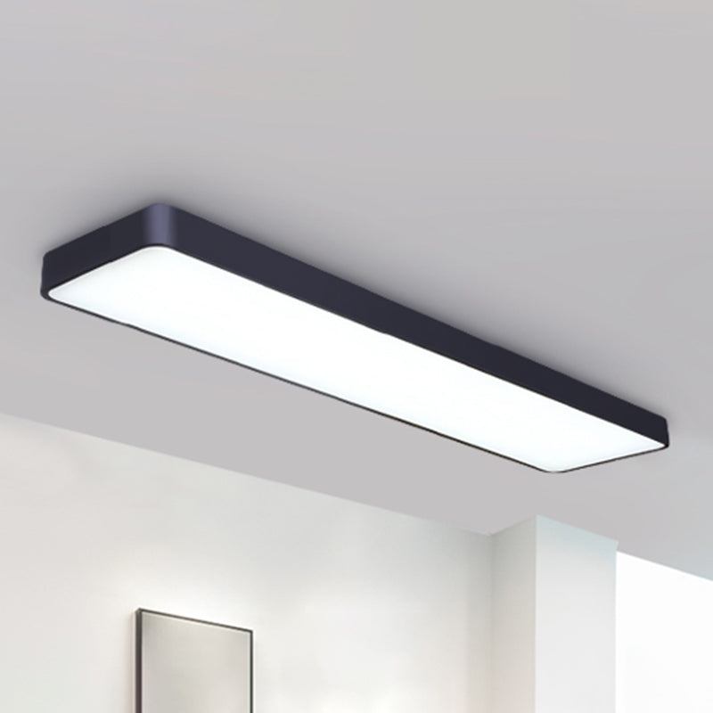 Office Ceiling Mounted Light Modern LED Flush Light with Rectangular Acrylic Shade Clearhalo 'Ceiling Lights' 'Close To Ceiling Lights' 'Close to ceiling' 'Flush mount' Lighting' 2467660