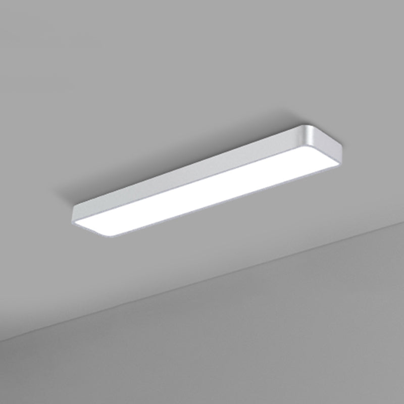 Office Ceiling Mounted Light Modern LED Flush Light with Rectangular Acrylic Shade Silver Small 47.5" Clearhalo 'Ceiling Lights' 'Close To Ceiling Lights' 'Close to ceiling' 'Flush mount' Lighting' 2467661