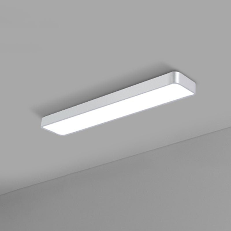Office Ceiling Mounted Light Modern LED Flush Light with Rectangular Acrylic Shade Silver Small 47.5" Clearhalo 'Ceiling Lights' 'Close To Ceiling Lights' 'Close to ceiling' 'Flush mount' Lighting' 2467661