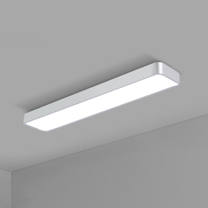 Office Ceiling Mounted Light Modern LED Flush Light with Rectangular Acrylic Shade Silver Small 59" Clearhalo 'Ceiling Lights' 'Close To Ceiling Lights' 'Close to ceiling' 'Flush mount' Lighting' 2467662