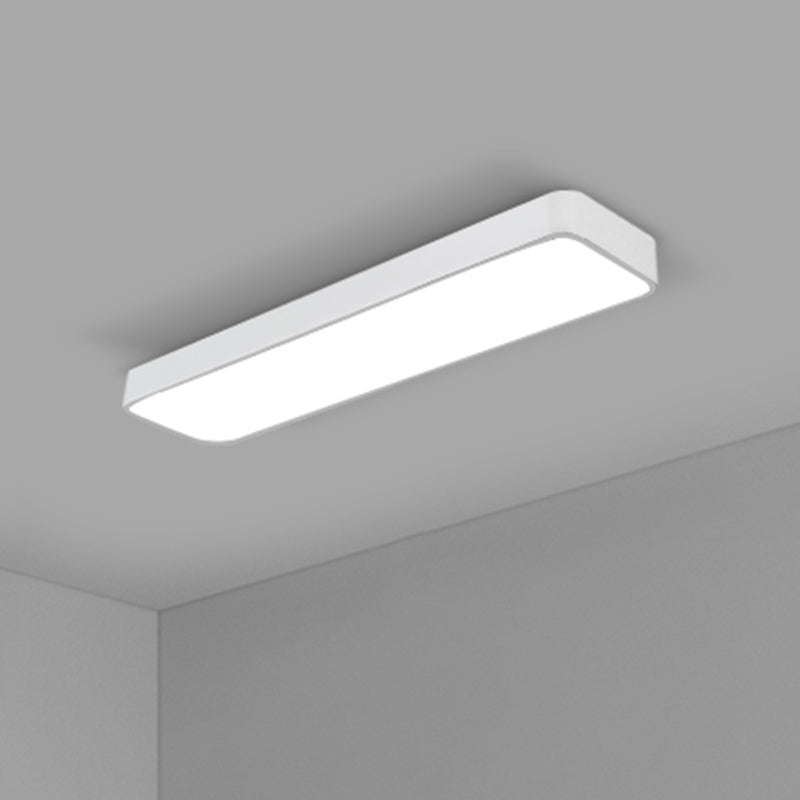 Office Ceiling Mounted Light Modern LED Flush Light with Rectangular Acrylic Shade White Small 35.5" Clearhalo 'Ceiling Lights' 'Close To Ceiling Lights' 'Close to ceiling' 'Flush mount' Lighting' 2467666