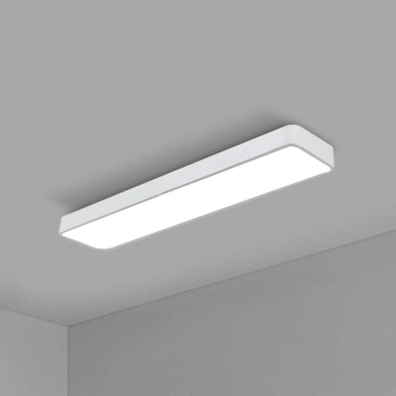 Office Ceiling Mounted Light Modern LED Flush Light with Rectangular Acrylic Shade White Small 47.5" Clearhalo 'Ceiling Lights' 'Close To Ceiling Lights' 'Close to ceiling' 'Flush mount' Lighting' 2467667