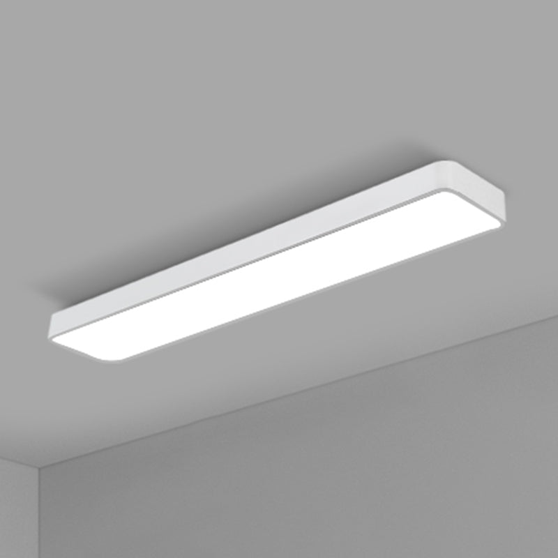 Office Ceiling Mounted Light Modern LED Flush Light with Rectangular Acrylic Shade White Small 59" Clearhalo 'Ceiling Lights' 'Close To Ceiling Lights' 'Close to ceiling' 'Flush mount' Lighting' 2467668