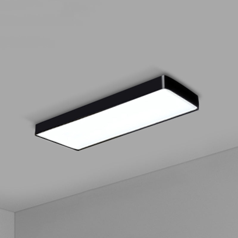 Office Ceiling Mounted Light Modern LED Flush Light with Rectangular Acrylic Shade Black Large 35.5" Clearhalo 'Ceiling Lights' 'Close To Ceiling Lights' 'Close to ceiling' 'Flush mount' Lighting' 2467669