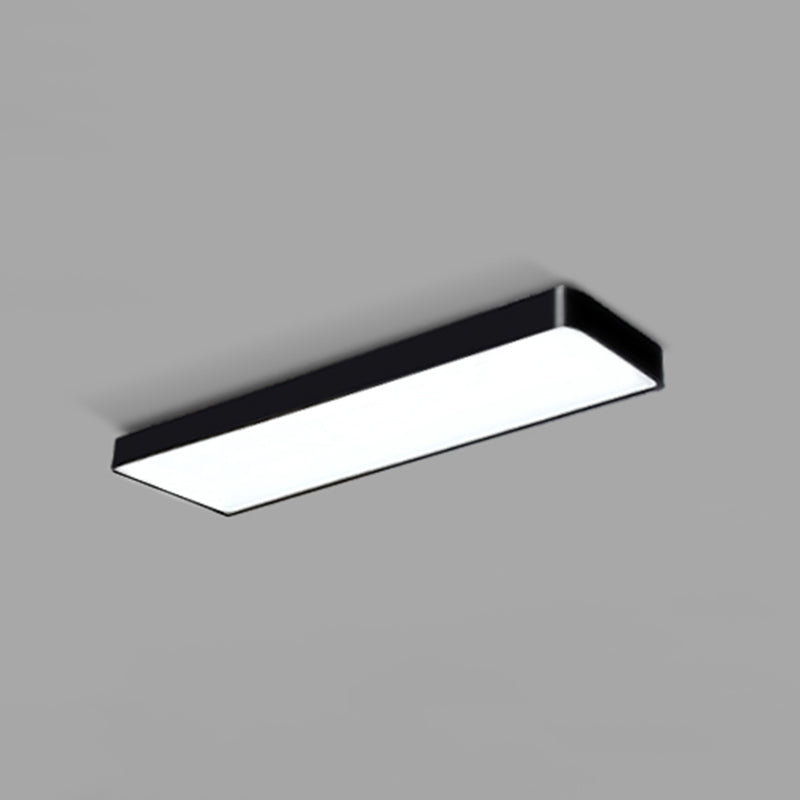 Office Ceiling Mounted Light Modern LED Flush Light with Rectangular Acrylic Shade Black Large 47.5" Clearhalo 'Ceiling Lights' 'Close To Ceiling Lights' 'Close to ceiling' 'Flush mount' Lighting' 2467670