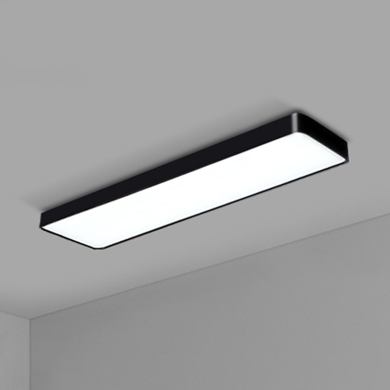 Office Ceiling Mounted Light Modern LED Flush Light with Rectangular Acrylic Shade Black Large 59" Clearhalo 'Ceiling Lights' 'Close To Ceiling Lights' 'Close to ceiling' 'Flush mount' Lighting' 2467671