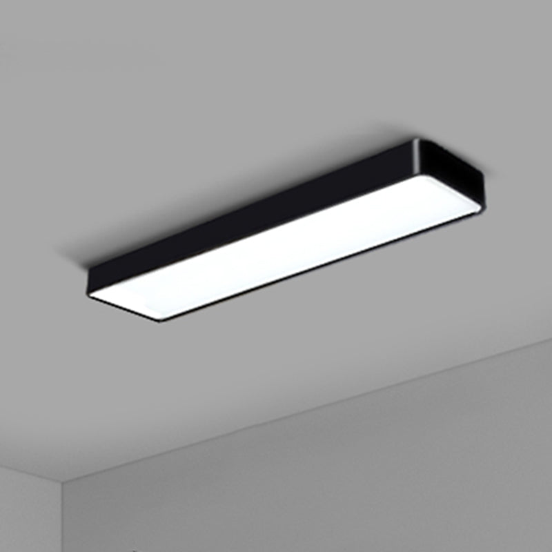 Office Ceiling Mounted Light Modern LED Flush Light with Rectangular Acrylic Shade Black Small 35.5" Clearhalo 'Ceiling Lights' 'Close To Ceiling Lights' 'Close to ceiling' 'Flush mount' Lighting' 2467672