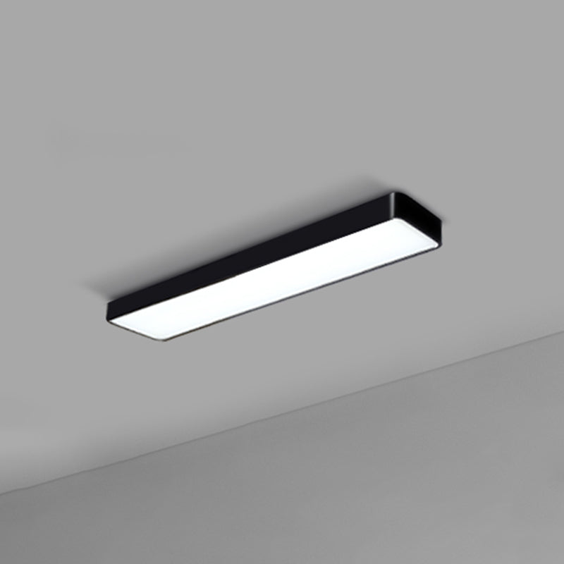Office Ceiling Mounted Light Modern LED Flush Light with Rectangular Acrylic Shade Black Small 47.5" Clearhalo 'Ceiling Lights' 'Close To Ceiling Lights' 'Close to ceiling' 'Flush mount' Lighting' 2467673