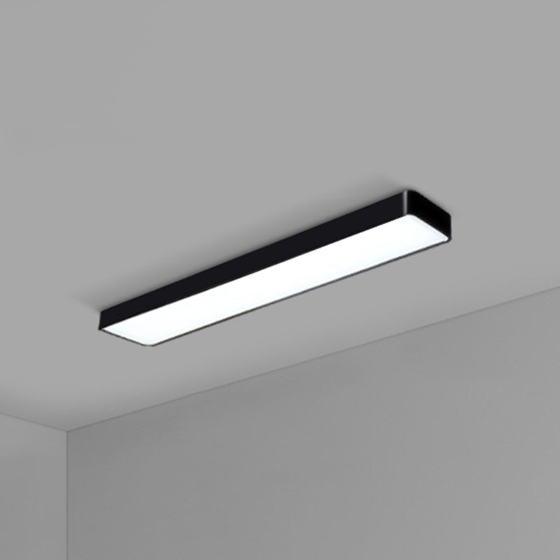 Office Ceiling Mounted Light Modern LED Flush Light with Rectangular Acrylic Shade Black Small 59" Clearhalo 'Ceiling Lights' 'Close To Ceiling Lights' 'Close to ceiling' 'Flush mount' Lighting' 2467674