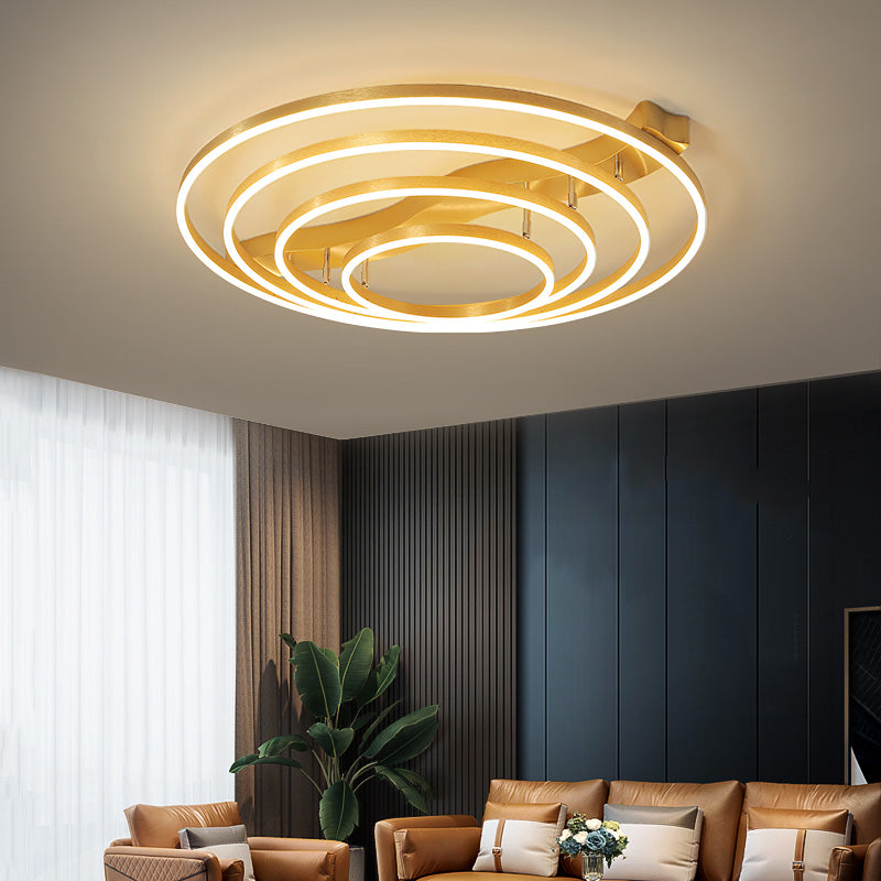 Brass Multi-Ring Flushmount Light Simplicity LED Metal Ceiling Flush Light for Living Room Clearhalo 'Ceiling Lights' 'Close To Ceiling Lights' 'Close to ceiling' Lighting' 2467675