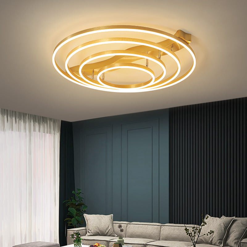 Brass Multi-Ring Flushmount Light Simplicity LED Metal Ceiling Flush Light for Living Room Clearhalo 'Ceiling Lights' 'Close To Ceiling Lights' 'Close to ceiling' Lighting' 2467678