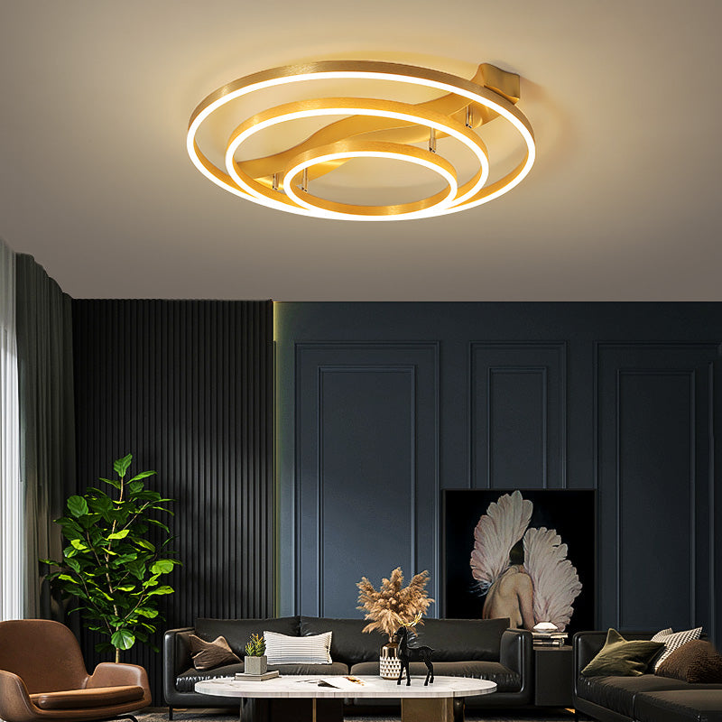 Brass Multi-Ring Flushmount Light Simplicity LED Metal Ceiling Flush Light for Living Room Clearhalo 'Ceiling Lights' 'Close To Ceiling Lights' 'Close to ceiling' Lighting' 2467680