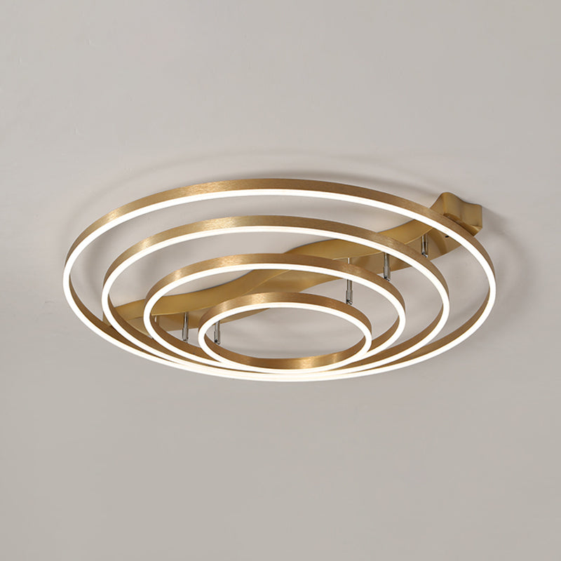 Brass Multi-Ring Flushmount Light Simplicity LED Metal Ceiling Flush Light for Living Room Clearhalo 'Ceiling Lights' 'Close To Ceiling Lights' 'Close to ceiling' Lighting' 2467683