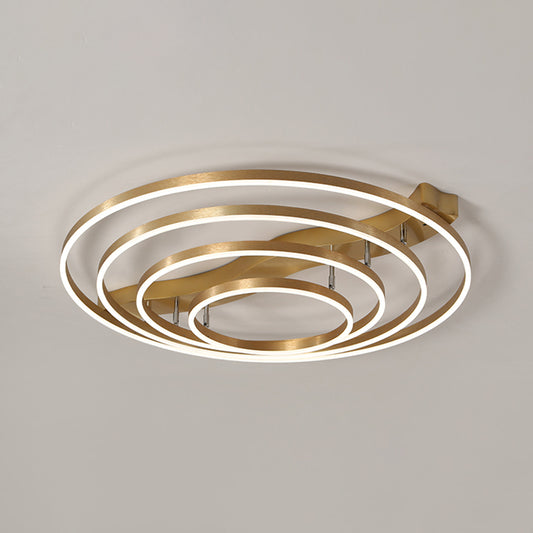 Brass Multi-Ring Flushmount Light Simplicity LED Metal Ceiling Flush Light for Living Room Clearhalo 'Ceiling Lights' 'Close To Ceiling Lights' 'Close to ceiling' Lighting' 2467683