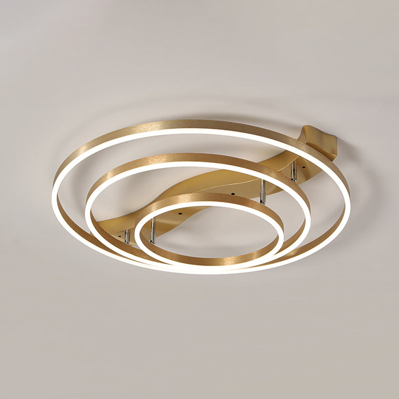Brass Multi-Ring Flushmount Light Simplicity LED Metal Ceiling Flush Light for Living Room Clearhalo 'Ceiling Lights' 'Close To Ceiling Lights' 'Close to ceiling' Lighting' 2467685