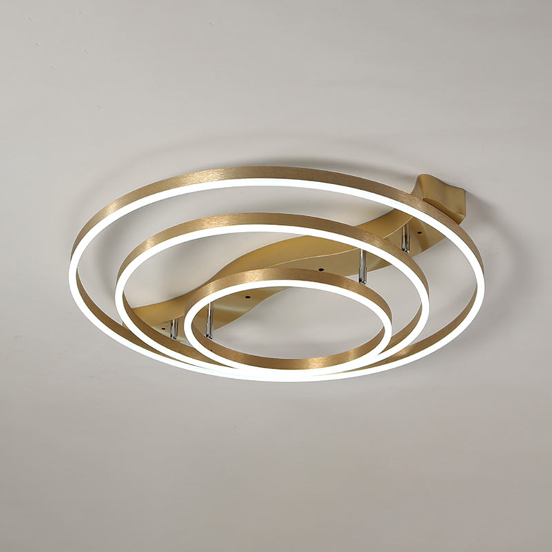 Brass Multi-Ring Flushmount Light Simplicity LED Metal Ceiling Flush Light for Living Room Clearhalo 'Ceiling Lights' 'Close To Ceiling Lights' 'Close to ceiling' Lighting' 2467686