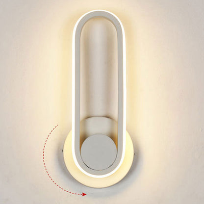 Rotatable Oblong Wall Mount Lamp Nordic Metal LED Sconce Wall Lighting for Bedroom White Warm Clearhalo 'Cast Iron' 'Glass' 'Industrial' 'Modern wall lights' 'Modern' 'Tiffany' 'Traditional wall lights' 'Wall Lamps & Sconces' 'Wall Lights' Lighting' 2467700