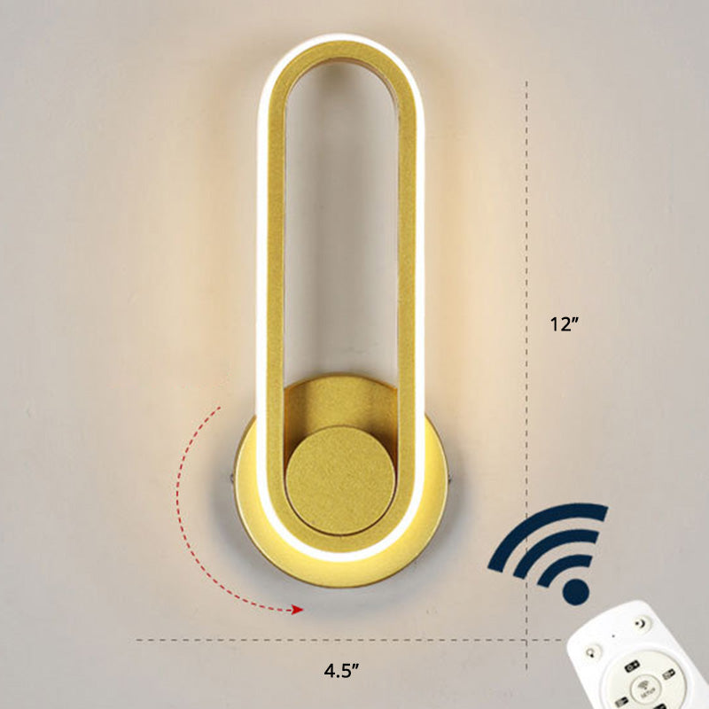 Rotatable Oblong Wall Mount Lamp Nordic Metal LED Sconce Wall Lighting for Bedroom Clearhalo 'Cast Iron' 'Glass' 'Industrial' 'Modern wall lights' 'Modern' 'Tiffany' 'Traditional wall lights' 'Wall Lamps & Sconces' 'Wall Lights' Lighting' 2467706