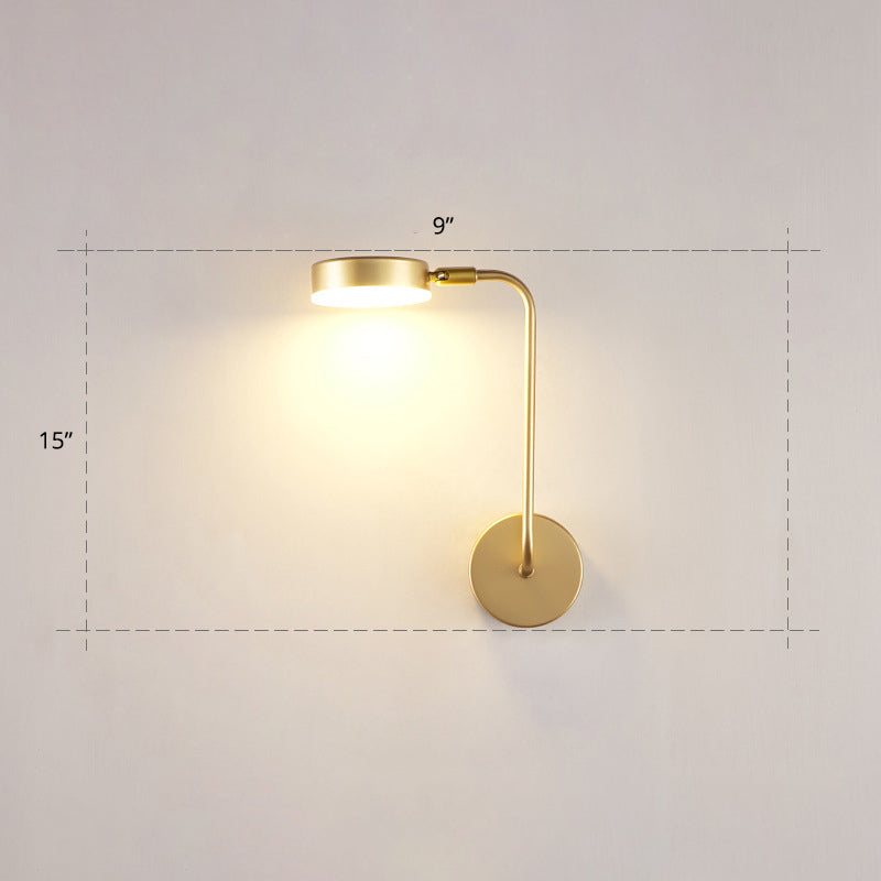 Round Metal LED Sconce Lighting Simple Style Golden Wall Mounted Lamp for Bedroom Clearhalo 'Cast Iron' 'Glass' 'Industrial' 'Modern wall lights' 'Modern' 'Tiffany' 'Traditional wall lights' 'Wall Lamps & Sconces' 'Wall Lights' Lighting' 2467757