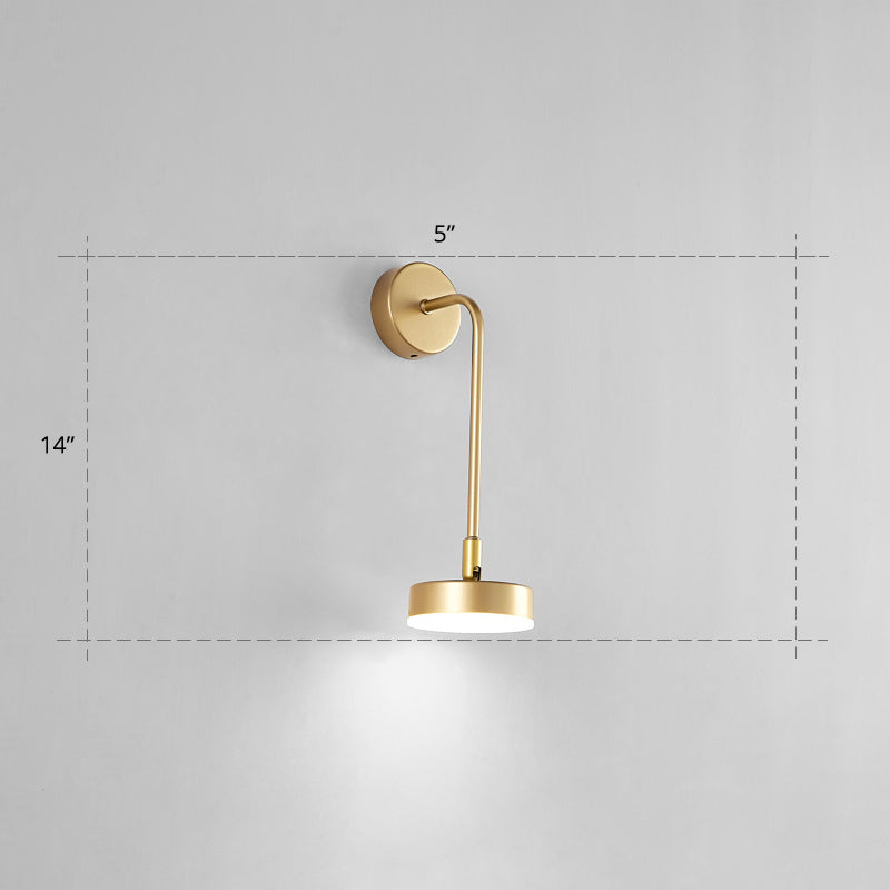 Round Metal LED Sconce Lighting Simple Style Golden Wall Mounted Lamp for Bedroom Clearhalo 'Cast Iron' 'Glass' 'Industrial' 'Modern wall lights' 'Modern' 'Tiffany' 'Traditional wall lights' 'Wall Lamps & Sconces' 'Wall Lights' Lighting' 2467758
