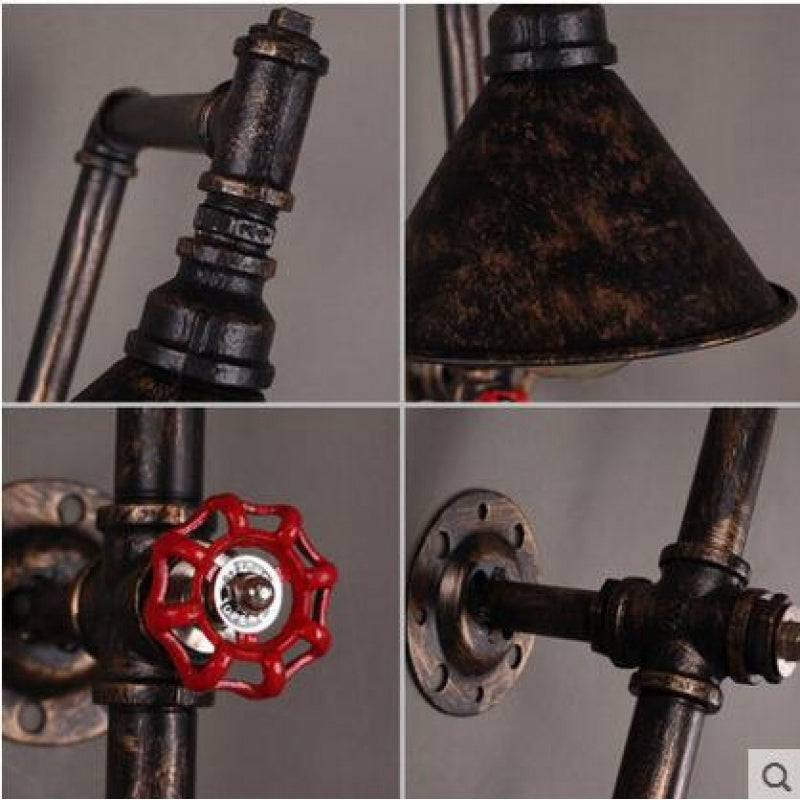 Rust Conical Wall Lamp Industrial Style Metal 1-Light Corridor Wall Bracket Lantern Clearhalo 'Art deco wall lights' 'Cast Iron' 'Glass' 'Industrial wall lights' 'Industrial' 'Middle century wall lights' 'Modern' 'Rustic wall lights' 'Tiffany' 'Traditional wall lights' 'Wall Lamps & Sconces' 'Wall Lights' Lighting' 2467767