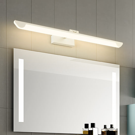 Swivelable Linear Bathroom Wall Mount Lamp Acrylic Modernist LED Vanity Light Fixture White Clearhalo 'Modern wall lights' 'Modern' 'Vanity Lights' 'Wall Lights' Lighting' 2467770