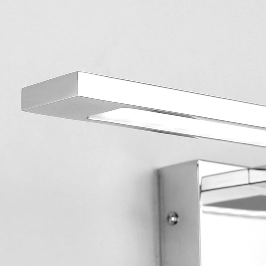 Modernist Linear Vanity Light Fixture Stainless Steel LED Bathroom Lighting in Nickel Clearhalo 'Cast Iron' 'Glass' 'Industrial' 'Modern wall lights' 'Modern' 'Tiffany' 'Traditional wall lights' 'Vanity Lights' 'Wall Lights' Lighting' 2467776