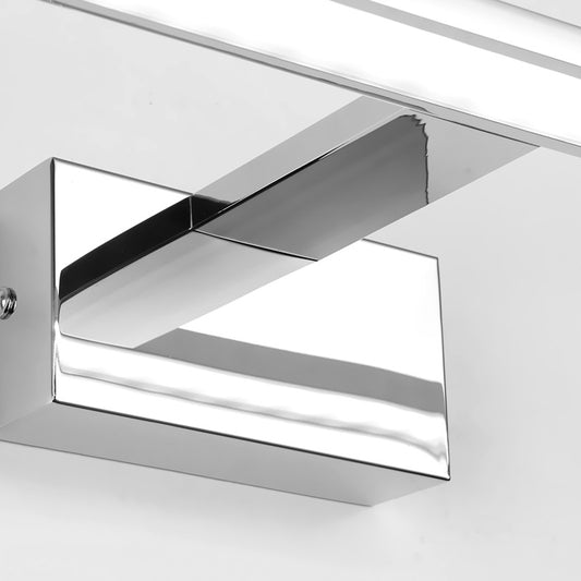 Modernist Linear Vanity Light Fixture Stainless Steel LED Bathroom Lighting in Nickel Clearhalo 'Cast Iron' 'Glass' 'Industrial' 'Modern wall lights' 'Modern' 'Tiffany' 'Traditional wall lights' 'Vanity Lights' 'Wall Lights' Lighting' 2467777