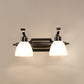 Frosted White Glass Bell Vanity Lamp Vintage Bathroom Wall Mount Lighting Fixture 2.0 Black Clearhalo 'Vanity Lights' 'Wall Lights' Lighting' 2467798