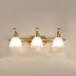 Frosted White Glass Bell Vanity Lamp Vintage Bathroom Wall Mount Lighting Fixture 3.0 Brass Clearhalo 'Vanity Lights' 'Wall Lights' Lighting' 2467800