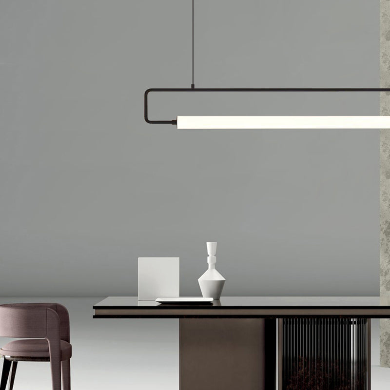 Metal Rectangle over Island Lighting Modern LED Ceiling Suspension Lamp over Dining Table Clearhalo 'Ceiling Lights' 'Island Lights' Lighting' 2467837