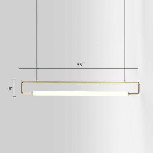 Metal Rectangle over Island Lighting Modern LED Ceiling Suspension Lamp over Dining Table Clearhalo 'Ceiling Lights' 'Island Lights' Lighting' 2467840