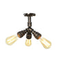 Steampunk Pipe Semi Flush Light Wrought Iron Close to Ceiling Light in Bronze for Living Room 3 Bronze Clearhalo 'Ceiling Lights' 'Close To Ceiling Lights' 'Close to ceiling' 'Semi-flushmount' Lighting' 2467866