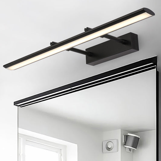 Modern Bar Shaped Vanity Sconce Stainless Steel Bath LED Wall Light with Adjustable Joint Black Clearhalo 'Modern wall lights' 'Modern' 'Vanity Lights' 'Wall Lights' Lighting' 2467933
