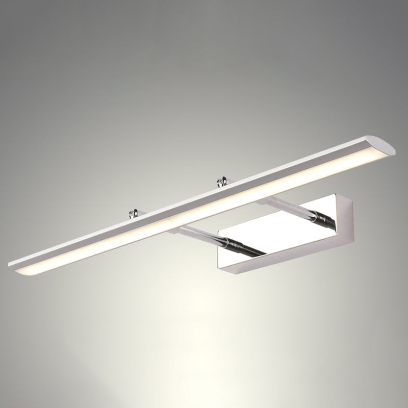 Modern Bar Shaped Vanity Sconce Stainless Steel Bath LED Wall Light with Adjustable Joint Clearhalo 'Modern wall lights' 'Modern' 'Vanity Lights' 'Wall Lights' Lighting' 2467935