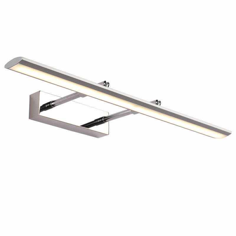 Modern Bar Shaped Vanity Sconce Stainless Steel Bath LED Wall Light with Adjustable Joint Clearhalo 'Modern wall lights' 'Modern' 'Vanity Lights' 'Wall Lights' Lighting' 2467937