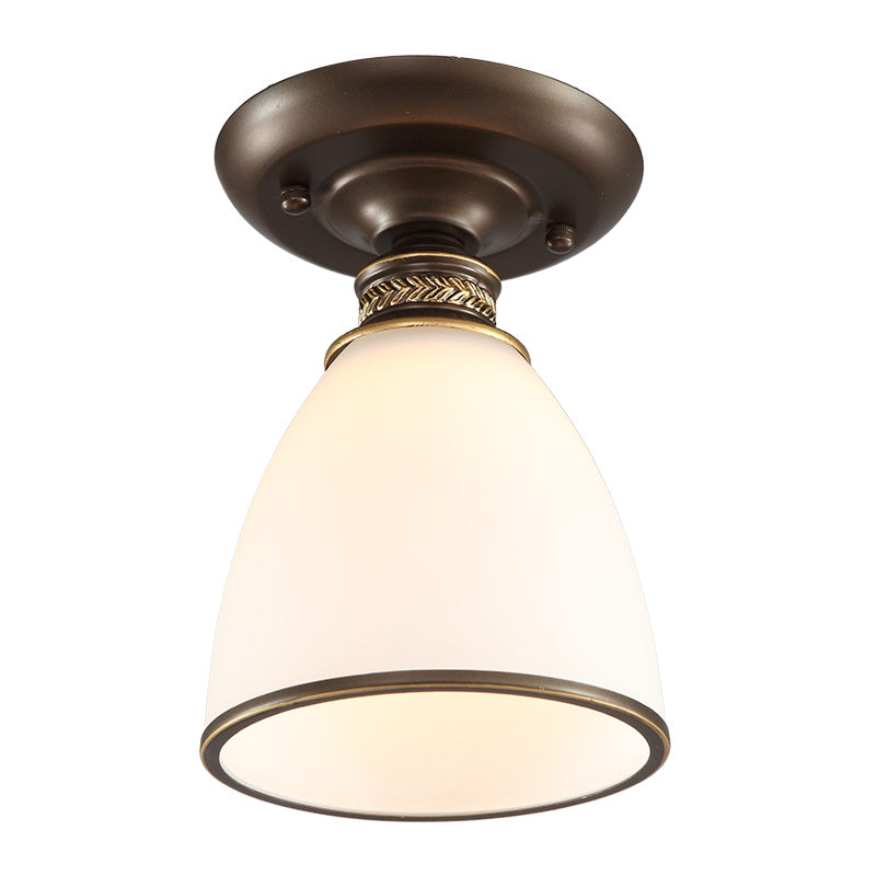 Small Stairway Semi Flush Mount Light Vintage Meal 1 Head Close to Ceiling Light Clearhalo 'Ceiling Lights' 'Close To Ceiling Lights' 'Close to ceiling' 'Semi-flushmount' Lighting' 2468074