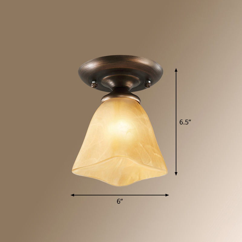 Small Stairway Semi Flush Mount Light Vintage Meal 1 Head Close to Ceiling Light Clearhalo 'Ceiling Lights' 'Close To Ceiling Lights' 'Close to ceiling' 'Semi-flushmount' Lighting' 2468084