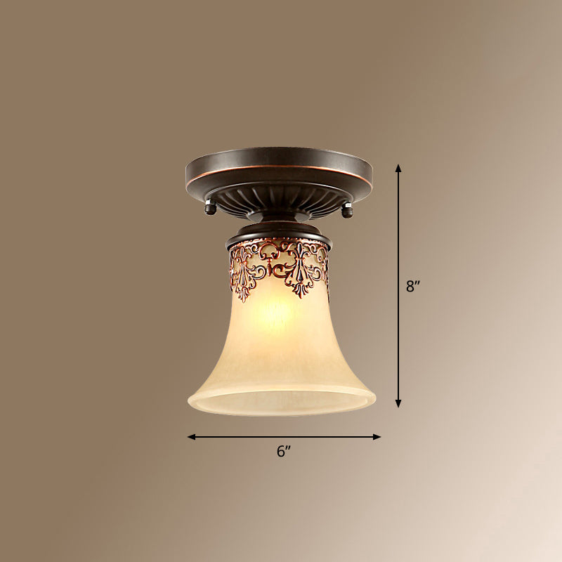 Small Stairway Semi Flush Mount Light Vintage Meal 1 Head Close to Ceiling Light Clearhalo 'Ceiling Lights' 'Close To Ceiling Lights' 'Close to ceiling' 'Semi-flushmount' Lighting' 2468085