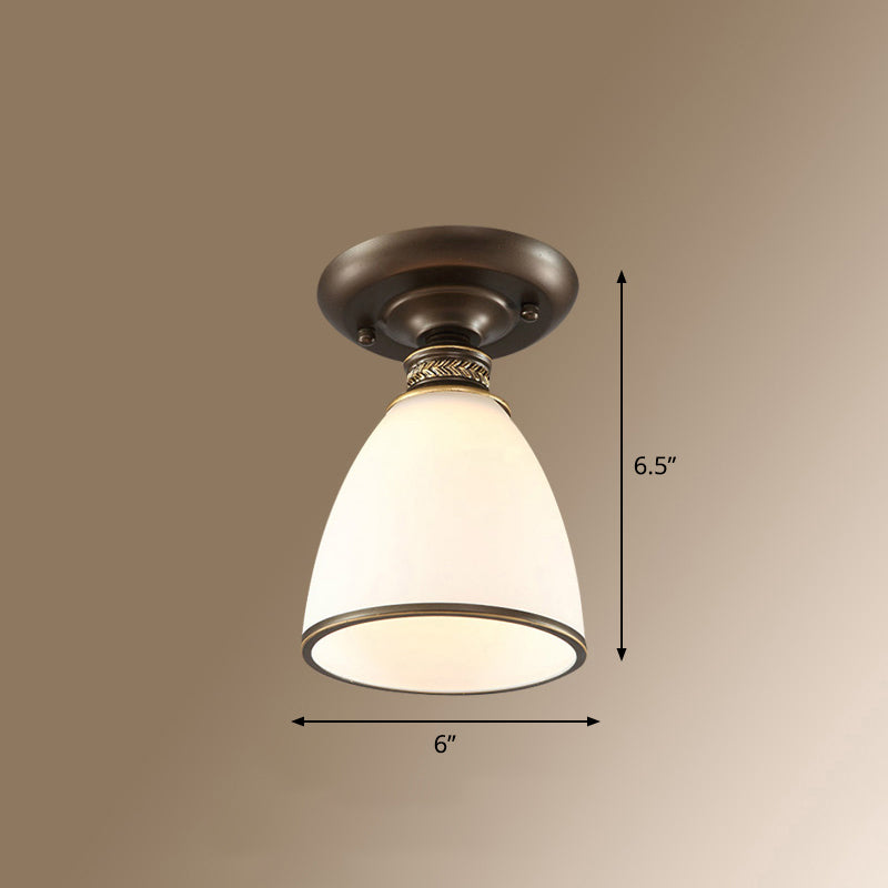Small Stairway Semi Flush Mount Light Vintage Meal 1 Head Close to Ceiling Light Clearhalo 'Ceiling Lights' 'Close To Ceiling Lights' 'Close to ceiling' 'Semi-flushmount' Lighting' 2468086