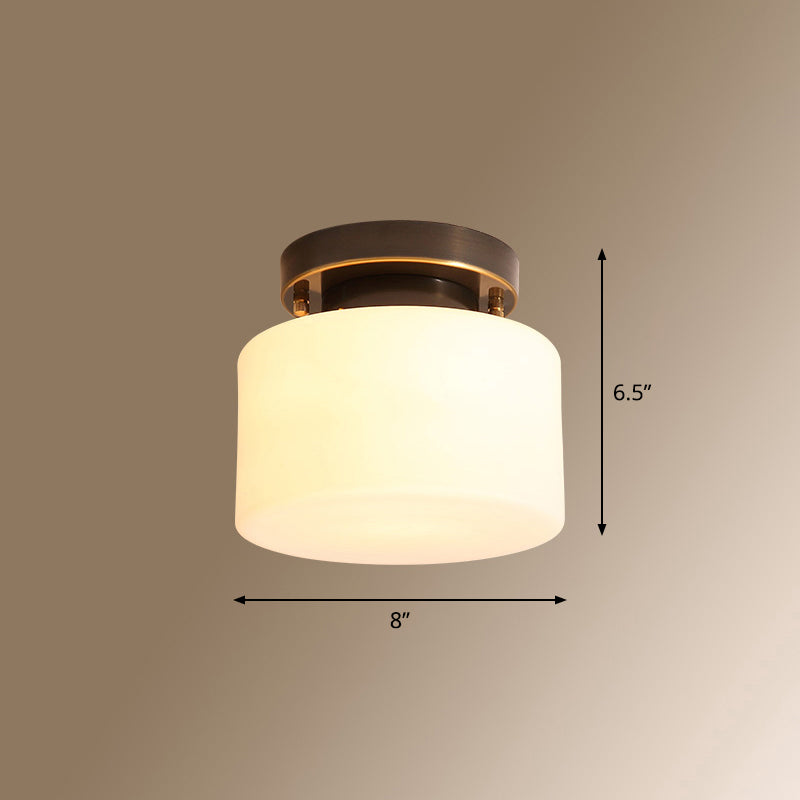 Small Stairway Semi Flush Mount Light Vintage Meal 1 Head Close to Ceiling Light Clearhalo 'Ceiling Lights' 'Close To Ceiling Lights' 'Close to ceiling' 'Semi-flushmount' Lighting' 2468088