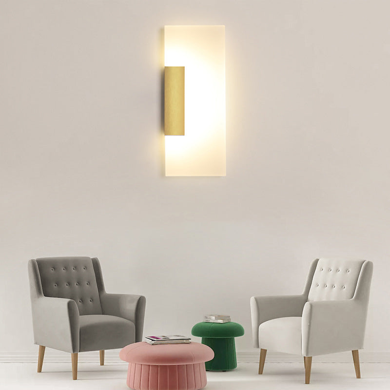 Rectangular Acrylic Wall Scone Light Minimalism Gold LED Wall Lighting for Hallway Clearhalo 'Cast Iron' 'Glass' 'Industrial' 'Modern wall lights' 'Modern' 'Tiffany' 'Traditional wall lights' 'Wall Lamps & Sconces' 'Wall Lights' Lighting' 2468123