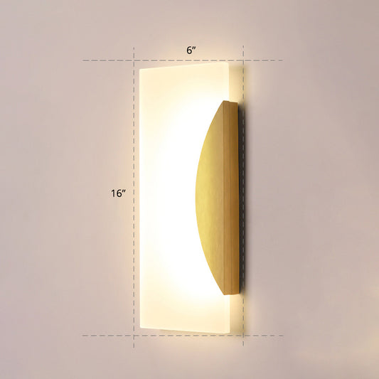 Rectangular Acrylic Wall Scone Light Minimalism Gold LED Wall Lighting for Hallway Clearhalo 'Cast Iron' 'Glass' 'Industrial' 'Modern wall lights' 'Modern' 'Tiffany' 'Traditional wall lights' 'Wall Lamps & Sconces' 'Wall Lights' Lighting' 2468129