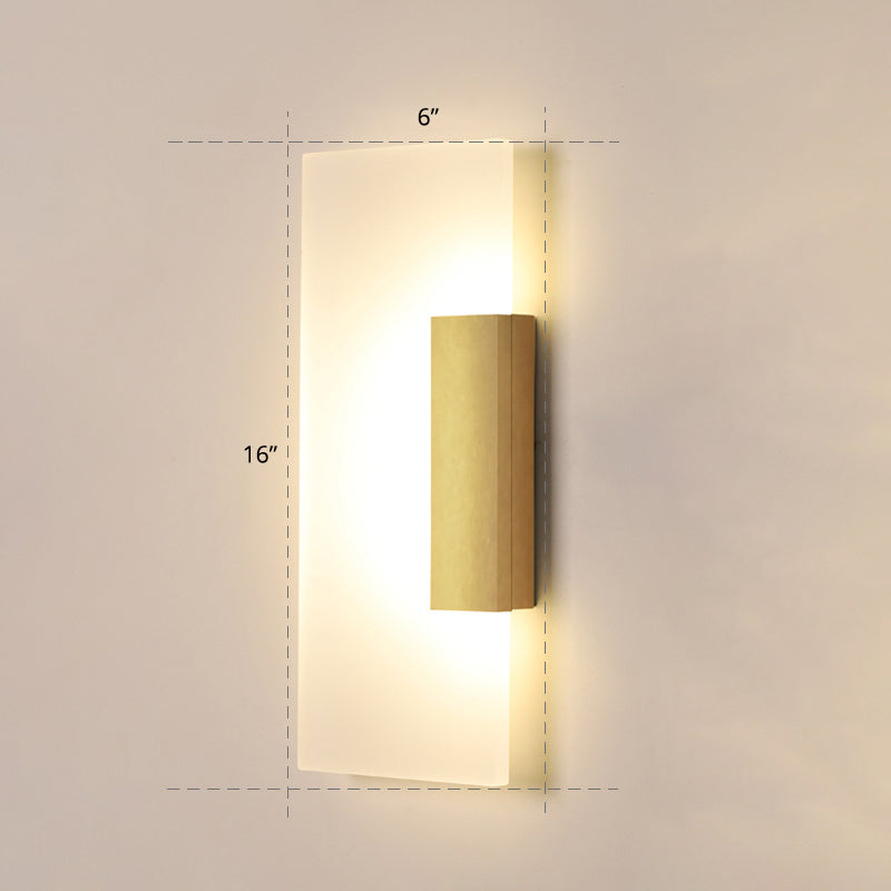 Rectangular Acrylic Wall Scone Light Minimalism Gold LED Wall Lighting for Hallway Clearhalo 'Cast Iron' 'Glass' 'Industrial' 'Modern wall lights' 'Modern' 'Tiffany' 'Traditional wall lights' 'Wall Lamps & Sconces' 'Wall Lights' Lighting' 2468130