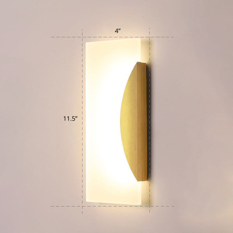 Rectangular Acrylic Wall Scone Light Minimalism Gold LED Wall Lighting for Hallway Clearhalo 'Cast Iron' 'Glass' 'Industrial' 'Modern wall lights' 'Modern' 'Tiffany' 'Traditional wall lights' 'Wall Lamps & Sconces' 'Wall Lights' Lighting' 2468131