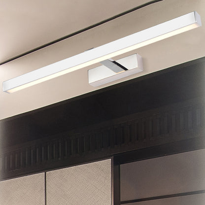 White Rod Shaped Wall Lamp Minimalist Acrylic LED Wall Mounted Vanity Light for Bathroom White Clearhalo 'Cast Iron' 'Glass' 'Industrial' 'Modern wall lights' 'Modern' 'Tiffany' 'Traditional wall lights' 'Vanity Lights' 'Wall Lights' Lighting' 2468140