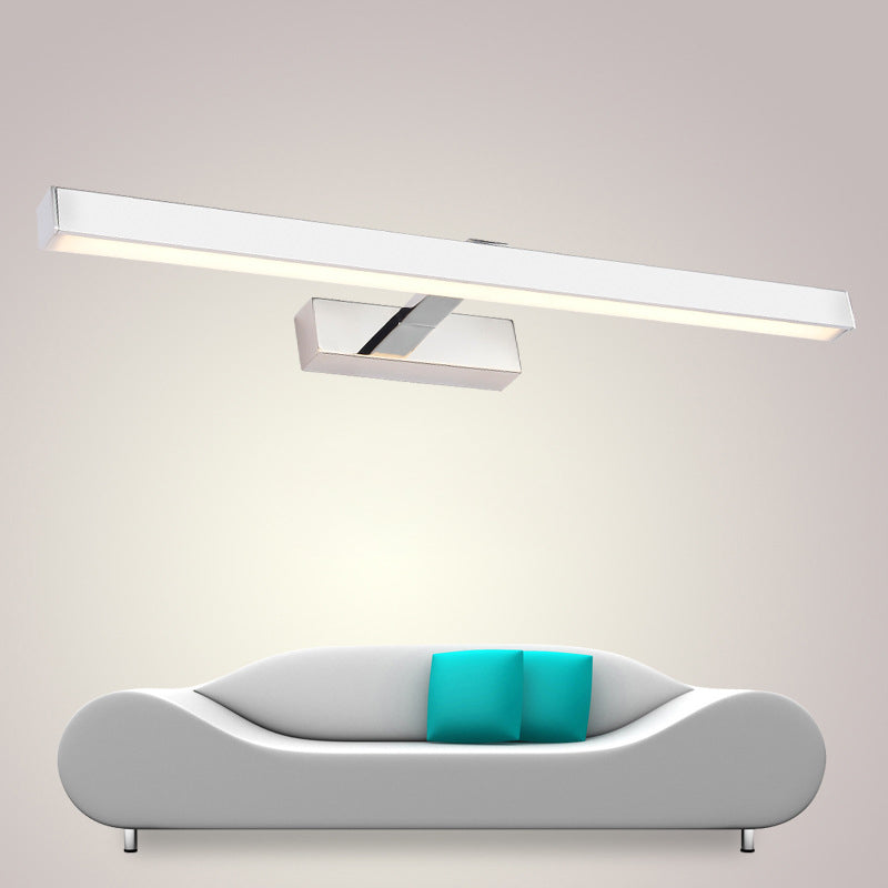White Rod Shaped Wall Lamp Minimalist Acrylic LED Wall Mounted Vanity Light for Bathroom Clearhalo 'Cast Iron' 'Glass' 'Industrial' 'Modern wall lights' 'Modern' 'Tiffany' 'Traditional wall lights' 'Vanity Lights' 'Wall Lights' Lighting' 2468141