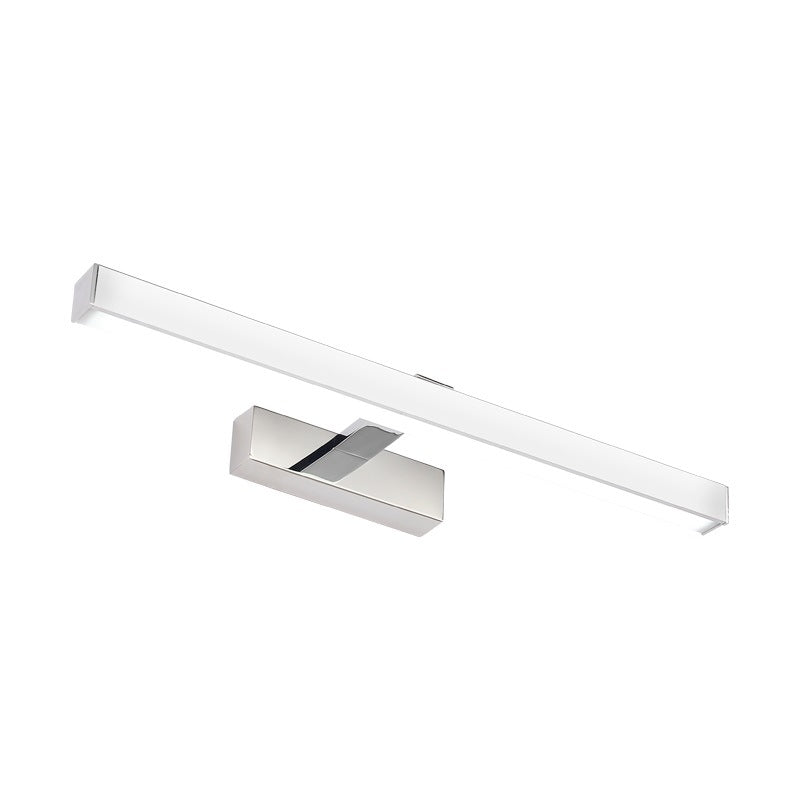 White Rod Shaped Wall Lamp Minimalist Acrylic LED Wall Mounted Vanity Light for Bathroom Clearhalo 'Cast Iron' 'Glass' 'Industrial' 'Modern wall lights' 'Modern' 'Tiffany' 'Traditional wall lights' 'Vanity Lights' 'Wall Lights' Lighting' 2468144